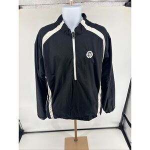 FootJoy FJ Ridge Country Club Chicago 1/4 Zip Windbreaker Jacket Men’s Large Bla